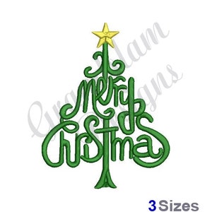 Merry Christmas Tree - Machine Embroidery Design