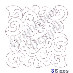 Swirly Quilt Block Pattern Machine Embroidery Design, Embroidery Designs, Machine Embroidery, Embroidery Patterns, Embroidery Files, Instant