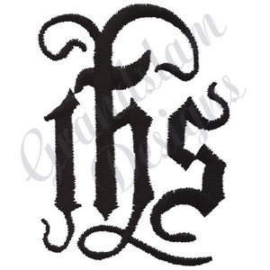 May include: Black and white image of the letter "R" in a stylized, gothic font.