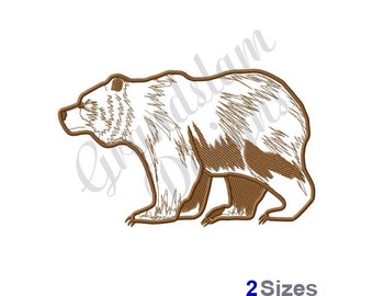 Applique Brown Bear - Machine Embroidery Design