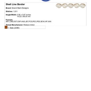 Shell Line Border - Machine Embroidery Design - Etsy