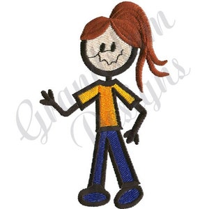 Stick Girl - Machine Embroidery Design