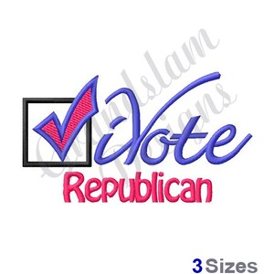 Ivote Republican Machine Embroidery Design, Embroidery Designs, Machine Embroidery, Embroidery Patterns, Embroidery Files, Instant Download