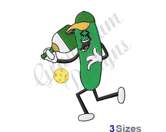 Desenho de bordado de máquina de jogador de pickleball, desenhos de bordado, bordado de máquina, padrões de bordado, arquivos de bordado, download instantâneo