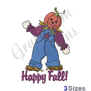 Scarecrow Happy Fall - Machine Embroidery Design