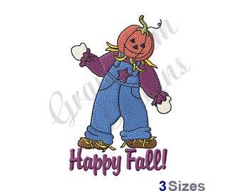 Scarecrow Happy Fall - Machine Embroidery Design