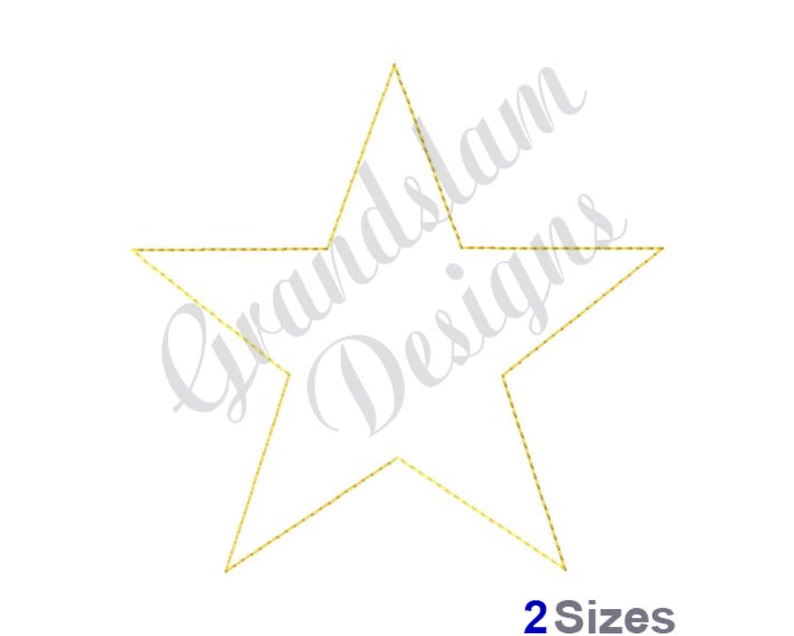 Star Outline Machine Embroidery Design Etsy