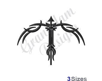 Disegno per ricamo a macchina con freccia del Sagittario, Disegni per ricamo, Ricamo a macchina, Schemi per ricamo, File per ricamo, Download immediato