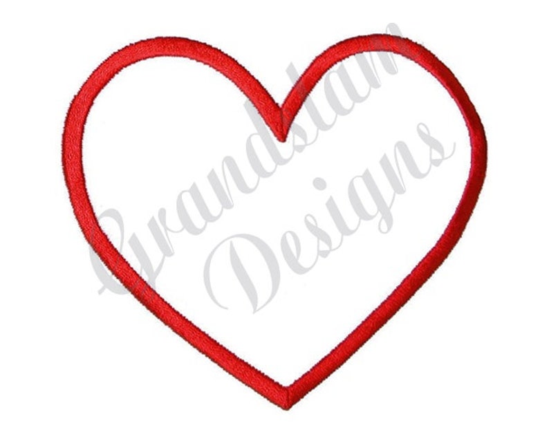 Heart Outline Machine Embroidery Design Embroidery Designs Etsy