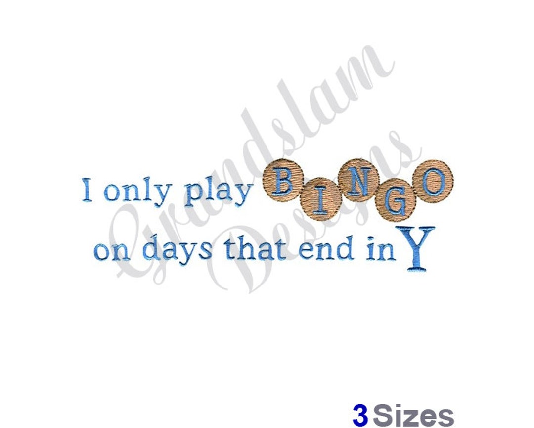 Play Bingo Machine Embroidery Design Etsy