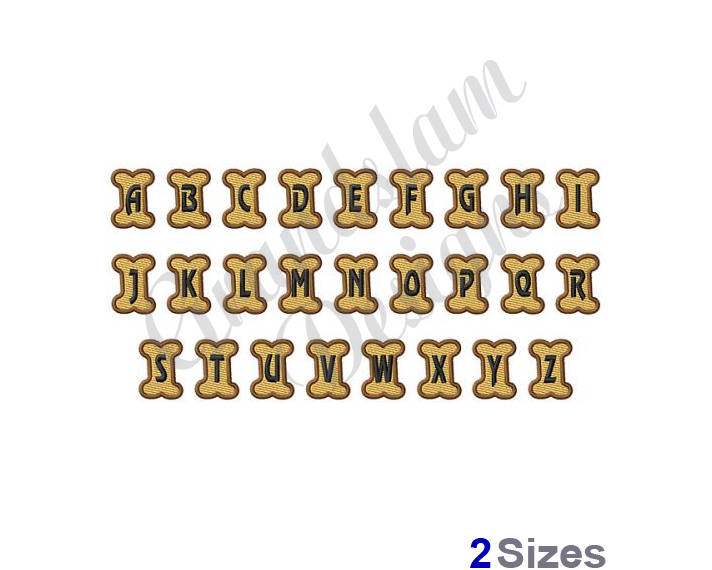 Dog Bone Letters Embroidery Font Set – Pet Machine Alphabet (digital ...