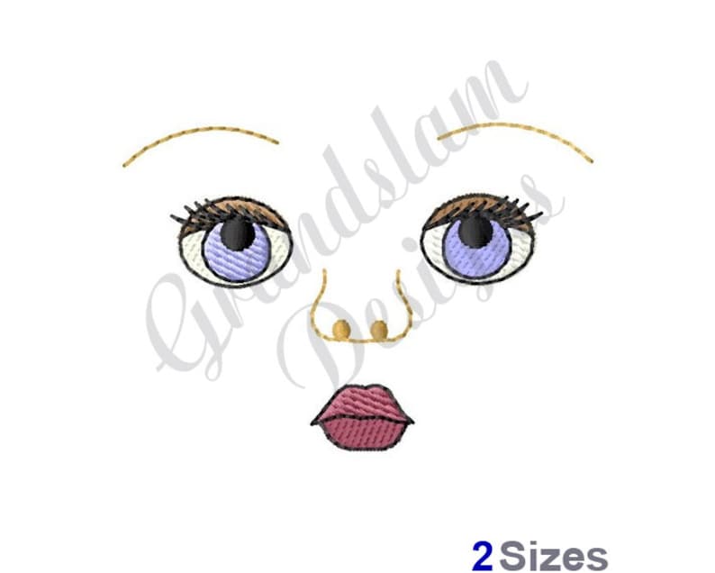 Doll Face Machine Embroidery Design Etsy Australia