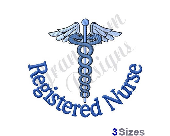 Registered Nurse Machine Embroidery Design Etsy