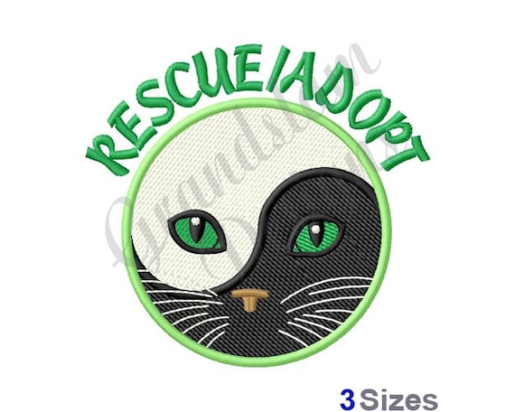 Rescue/adopt Cat Machine Embroidery Design | Etsy