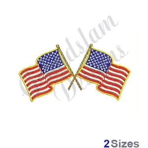 Gekreuzte Amerikanische Flaggen - Stickdatei, Stickdatei, Stickdatei, Stickdatei, Stickdatei, Stickdatei, Sofort Download