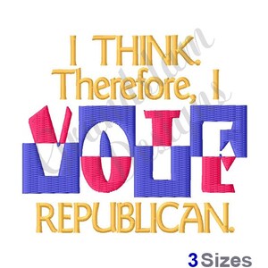Vote Republican - Machine Embroidery Design, Embroidery Designs, Machine Embroidery, Embroidery Patterns, Embroidery Files, Instant Download