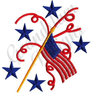 Bandera del 4 de julio - Diseño de bordado a máquina