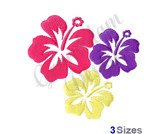 Hawaiian Flowers - Machine Embroidery Design - Etsy