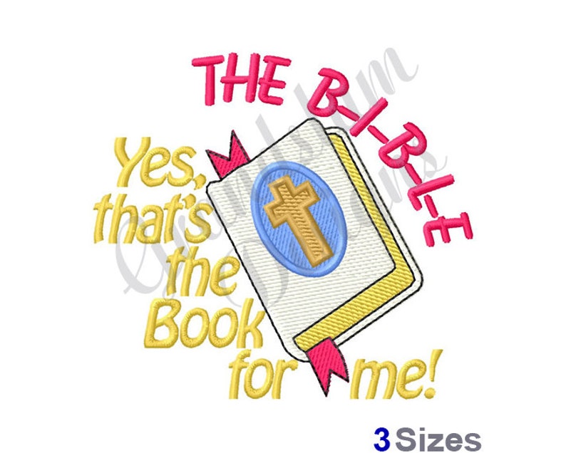 Bible Yes That's the Book for Me Machine Embroidery Etsy