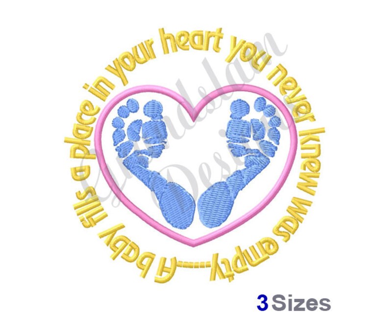 Baby Feet Heart Machine Embroidery Design - Etsy