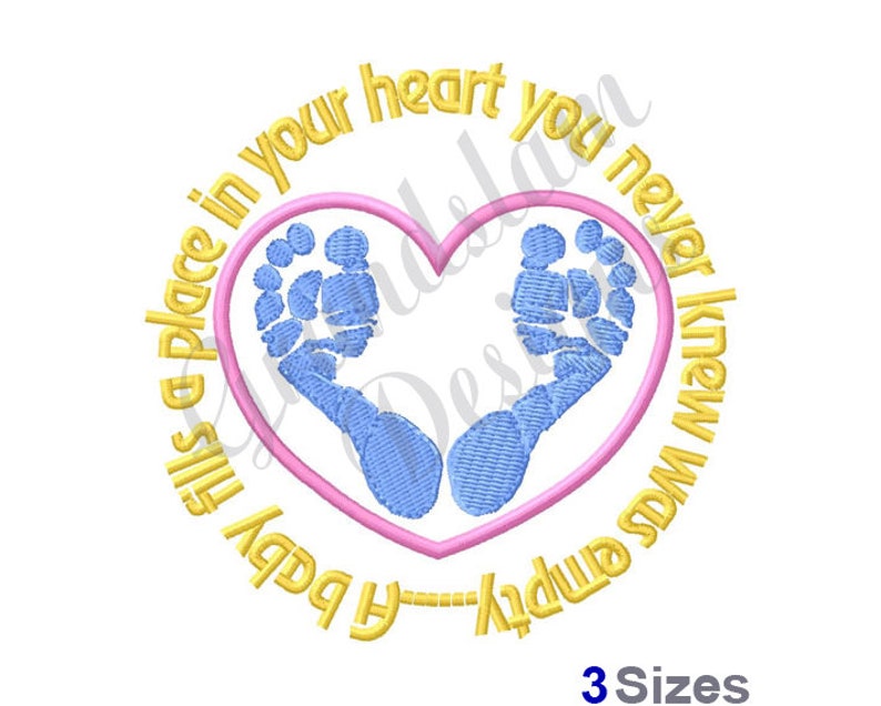 Baby feet heart machine embroidery design  etsy Baby feet heart machine embroidery design  etsy