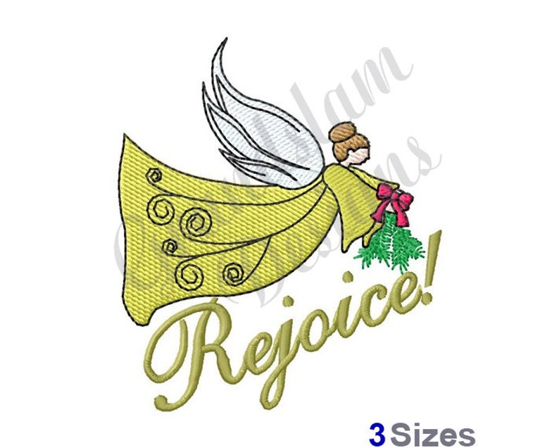 Christmas Angel Rejoice Machine Embroidery Design, Embroidery Designs, Embroidery, Embroidery Patterns, Embroidery Files, Instant Download image 2