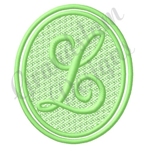 Oval Letter L Monogram - Machine Embroidery Design