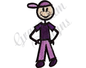 Stick Boy With Hat - Maschinenstickerei, Stickmuster, Stickerei, Stickmuster, Stickdateien, Instant Download