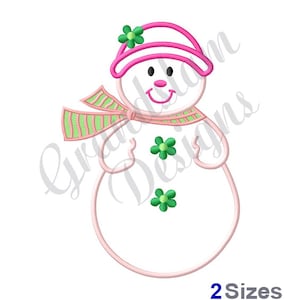 Applique Snowman - Machine Embroidery Design