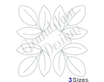 Leaf Square Quilt Block - Machine Embroidery Design, Embroidery Designs, Embroidery, Embroidery Patterns, Embroidery Files, Instant Download