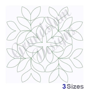 Outline Of Leaves Quilt Block - Machine Embroidery Design, Embroidery Designs, Embroidery Patterns, Embroidery Files, Instant Download