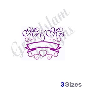 Mr & Mrs Split Wedding - Machine Embroidery Design