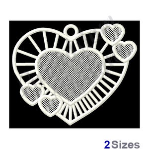 Fsl Hearts Ornament - Machine Embroidery Design