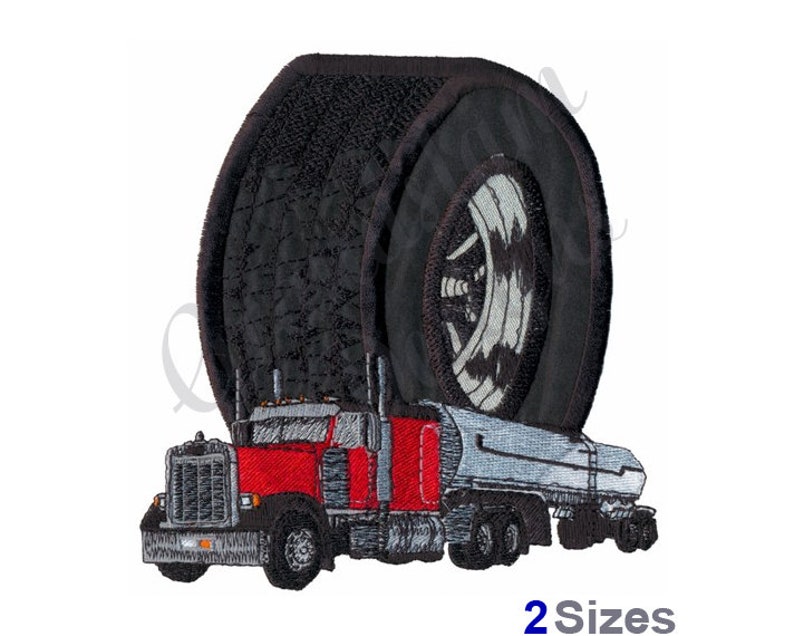 Appliqué Tire Semi Truck machine Embroidery Design Etsy