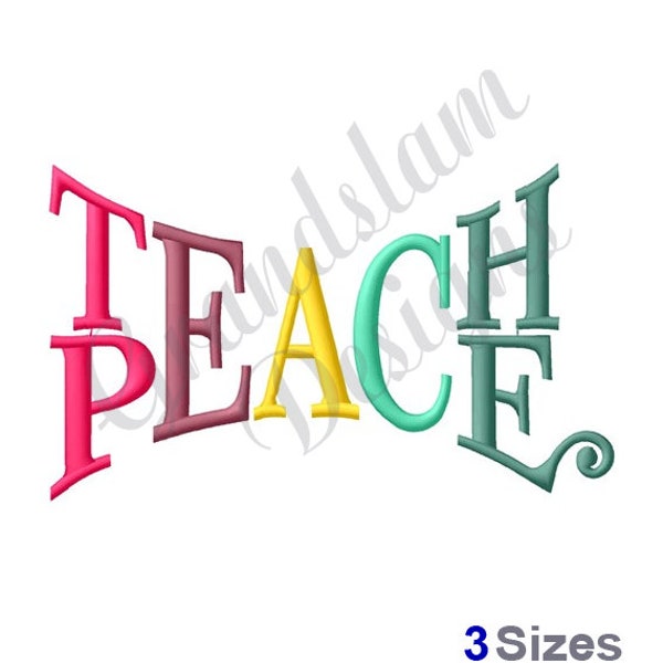 Teach Peace - Machine Embroidery Design