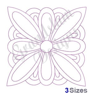 Flower Quilt Block - Machine Embroidery Design, Embroidery Designs, Machine Embroidery, Embroidery Patterns, Embroidery Files, Instant