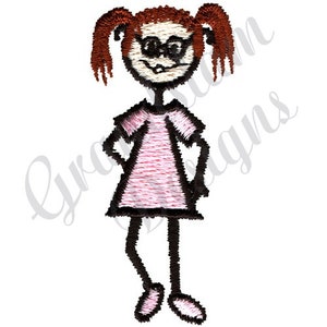 Stick Girl - Machine Embroidery Design, Embroidery Designs, Machine Embroidery, Embroidery Patterns, Embroidery Files, Instant Download