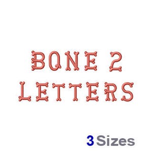 Bones Letters Embroidery Font Set - Sweetheart Machine Embroidery Alphabet Font