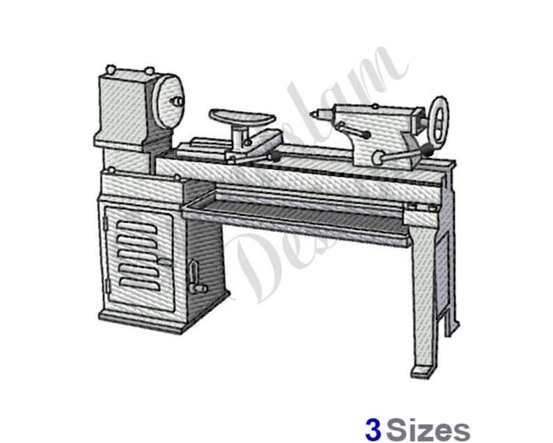 Wood Turning Lathe Machine Embroidery Design Etsy