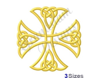 Knotted Celtic Cross Outline - Machine Embroidery Design