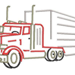 Semi Truck  - Machine Embroidery Design, Embroidery Designs, Machine Embroidery, Embroidery Patterns, Embroidery Files, Instant Download