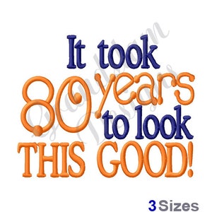 80 Years - Machine Embroidery Design, Embroidery Designs, Machine Embroidery, Embroidery Patterns, Embroidery Files, Instant Download