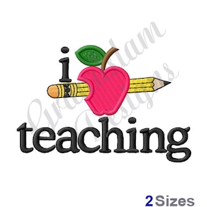 I Love Teaching/Apple & Pencil - Machine Embroidery Design