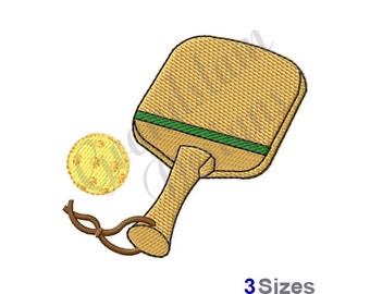 Pickle Ball & Paddle - Design de bordado à máquina