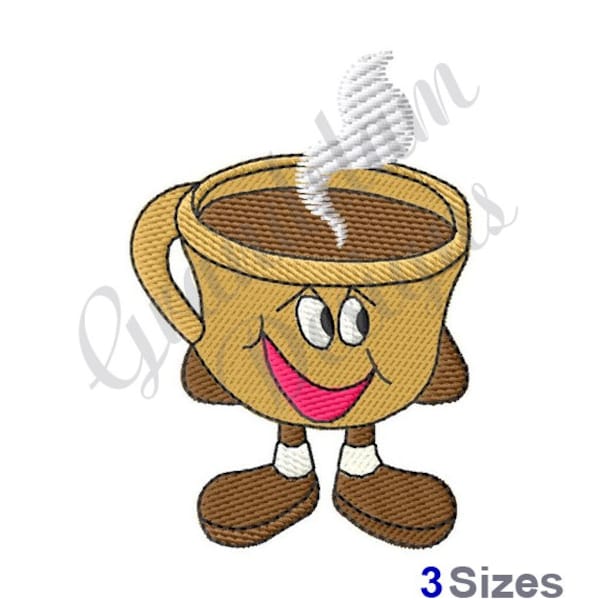 Happy Coffee Cup - Conception de broderie à la machine