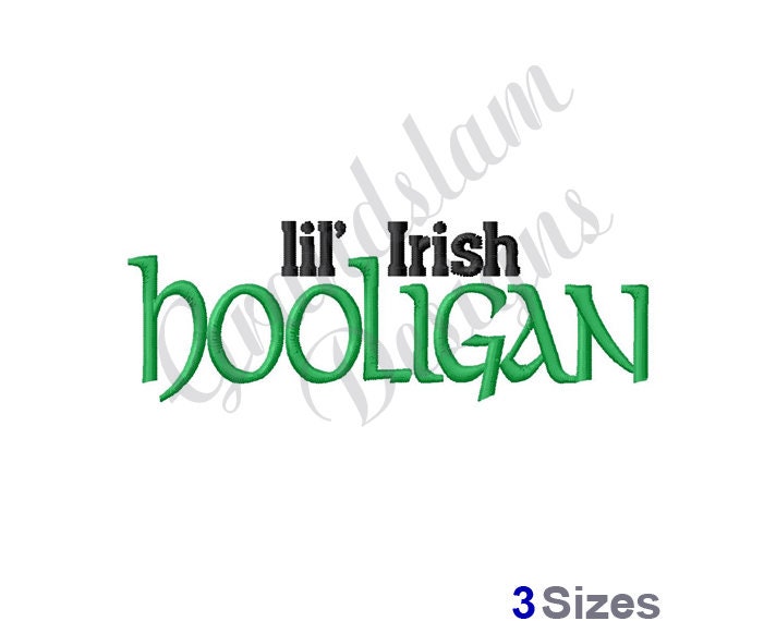 Machine Hooligan Lil' Irish Hooligan Machine Embroidery Design (instant Download) - Etsy UK
