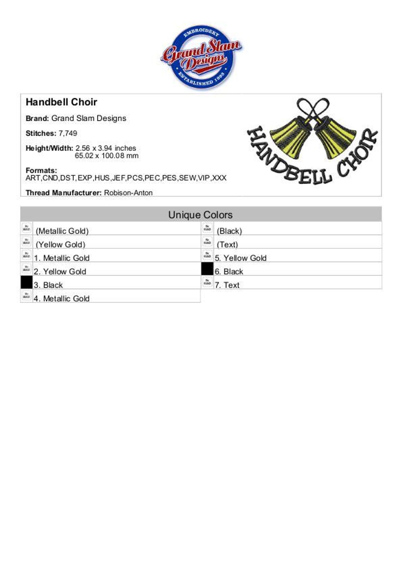 Handbell Choir Machine Embroidery Design Etsy