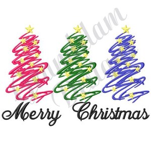 Merry Christmas Trees - Machine Embroidery Design