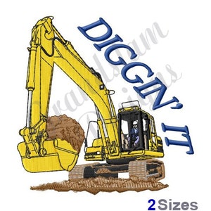Excavator Digger Machine Embroidery Design, Embroidery Designs, Machine Embroidery, Embroidery Patterns, Embroidery Files, Instant Download