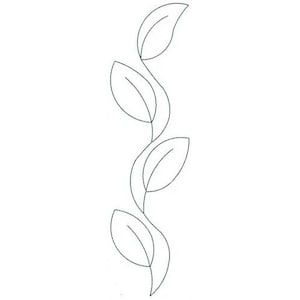 Könnte beinhalten: Eine Schwarzweiß-Zeichnung einer Rebe mit drei Blättern.